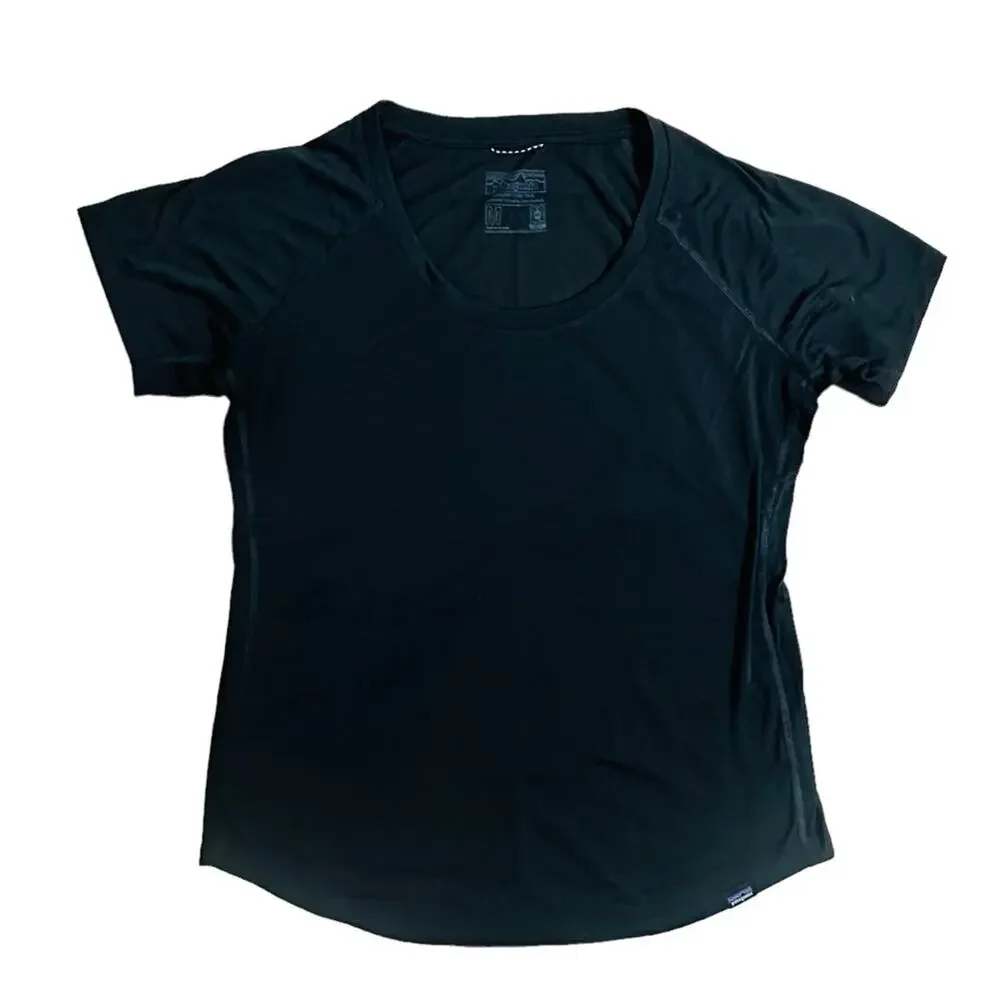 Patagonia Shirt Short Sleeve Black Athletic Hiking Outdoors Casual Gym Medium